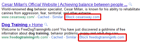 Chrome Personal Blocklist